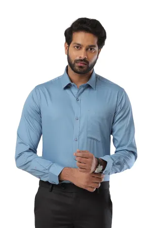 Monti - Steel Blue Formal Shirts for Men | Ariser