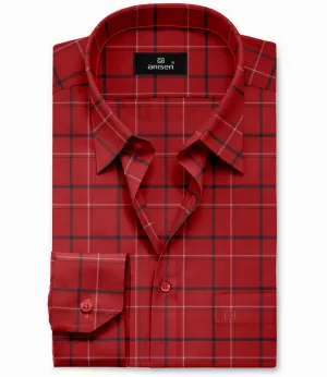 Vegas - Red With Black Checked Shirts For Mens | Ariser