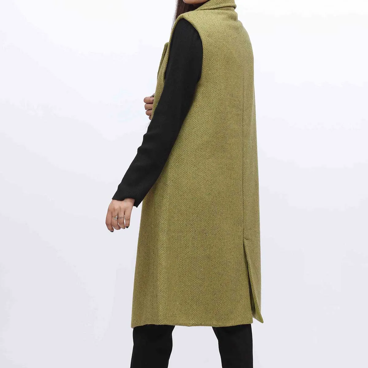 1PC- Buttoned Sleeveless Coat PW3003