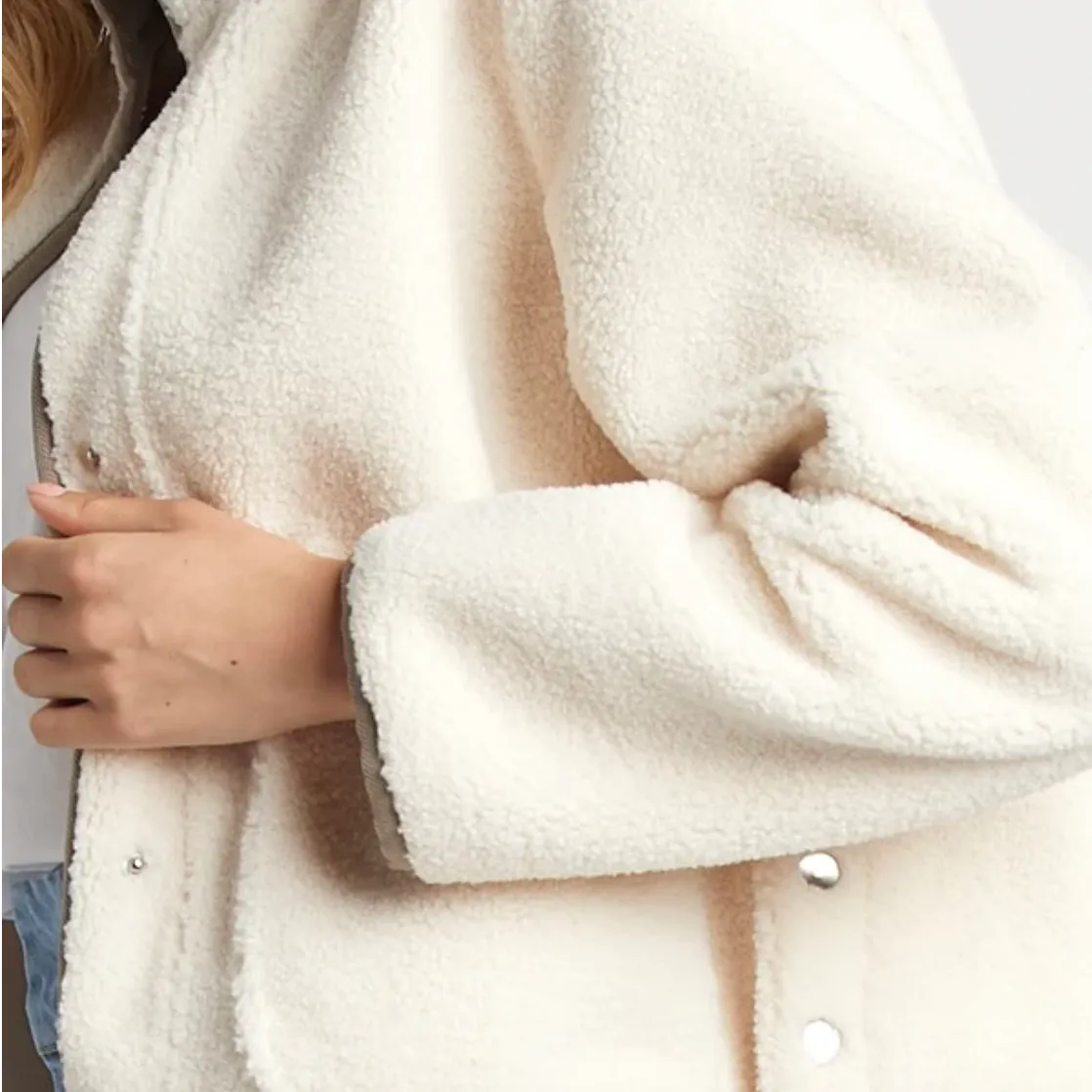 Adroit Sydney Faux Shearling Jacket w/Detachable Hood