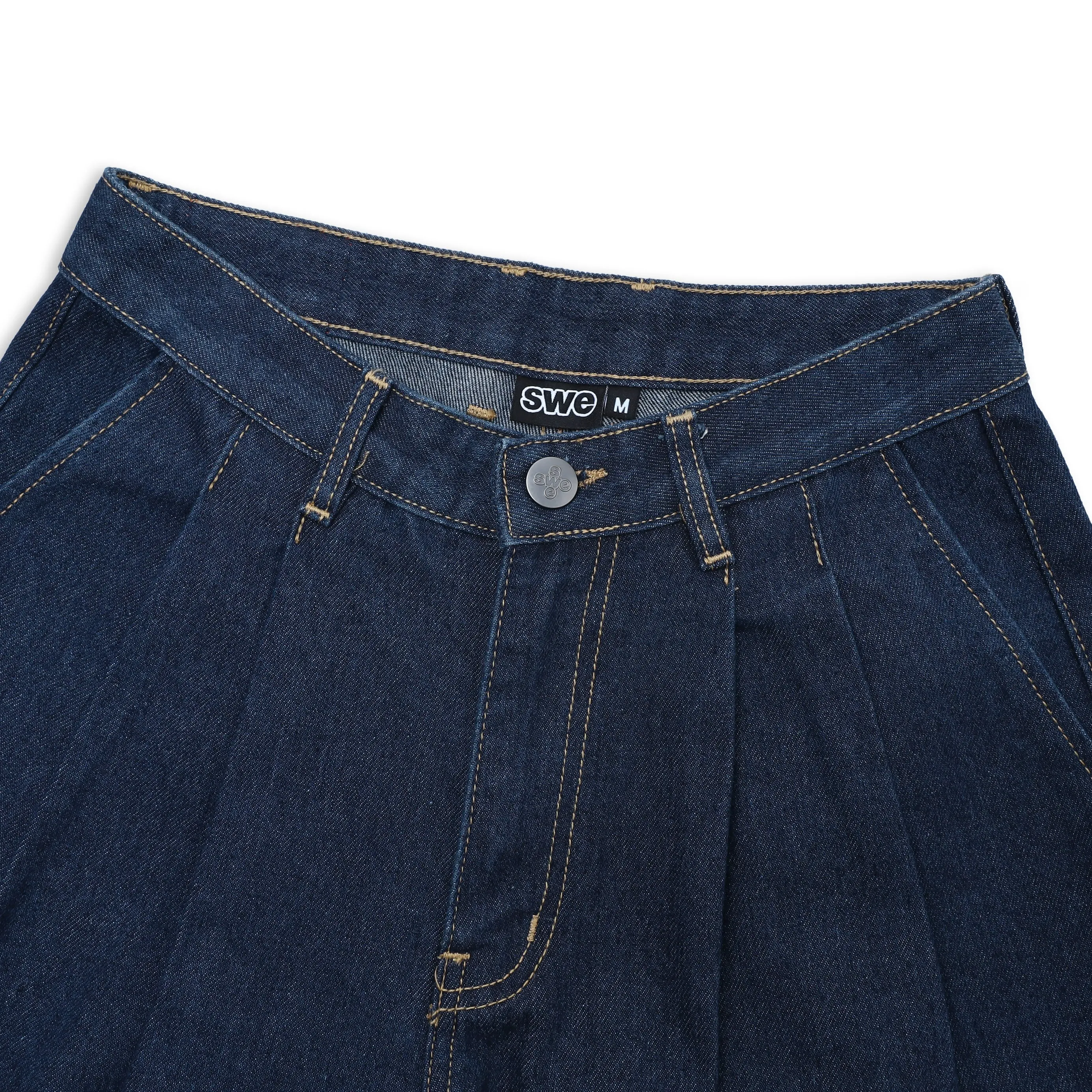 AIRY DENIM SHORTS - DARK BLUE