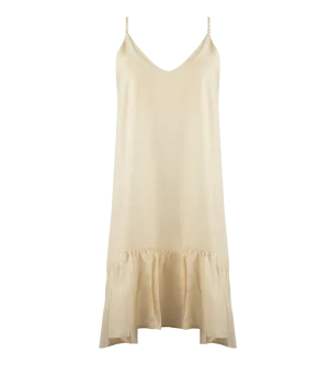 Ariadne Strap Short Frill Dress Cream