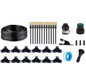 Automatic Garden Irrigation System Kit with 15Pcs 360-Degree Adjustable Nozzles