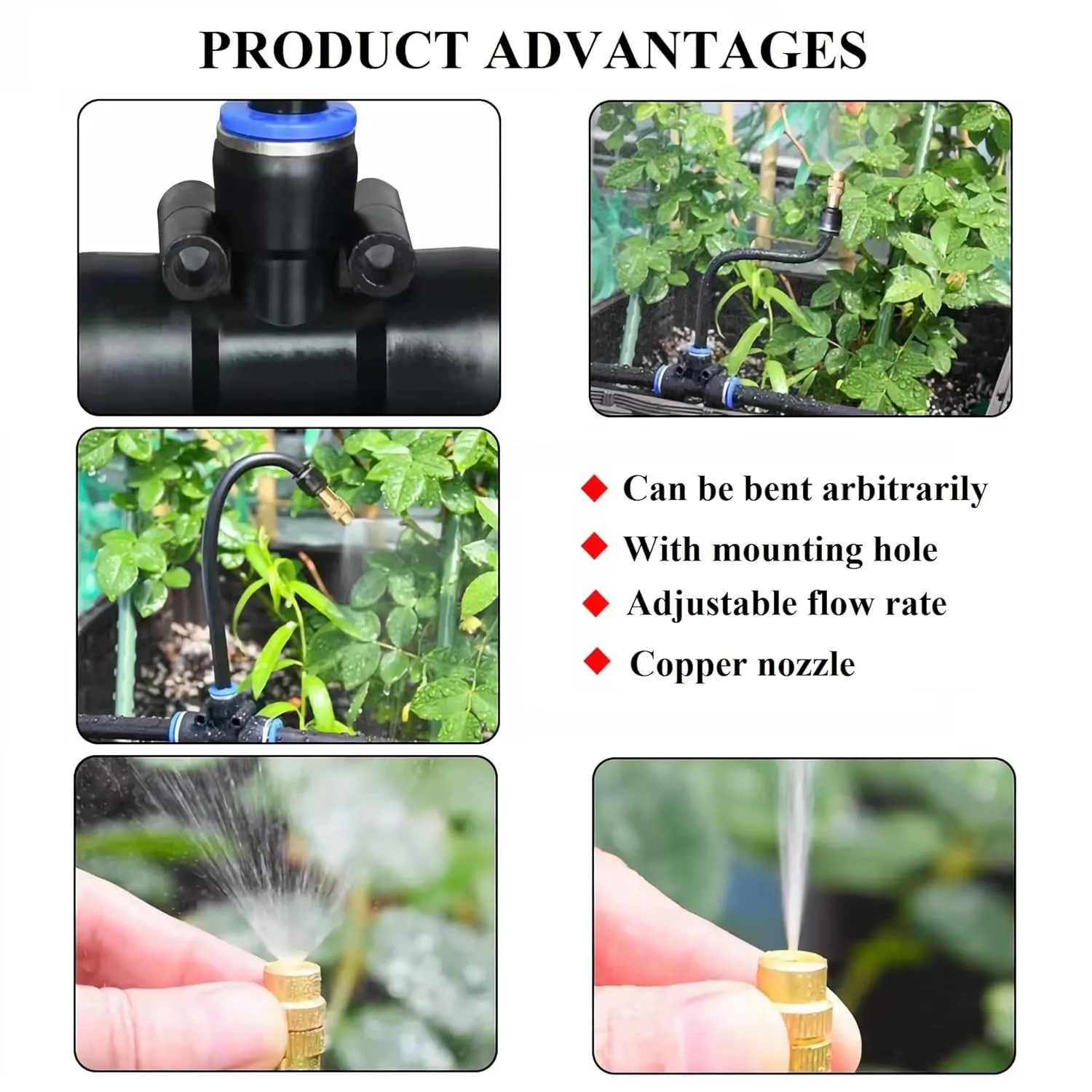 Automatic Garden Irrigation System Kit with 15Pcs 360-Degree Adjustable Nozzles