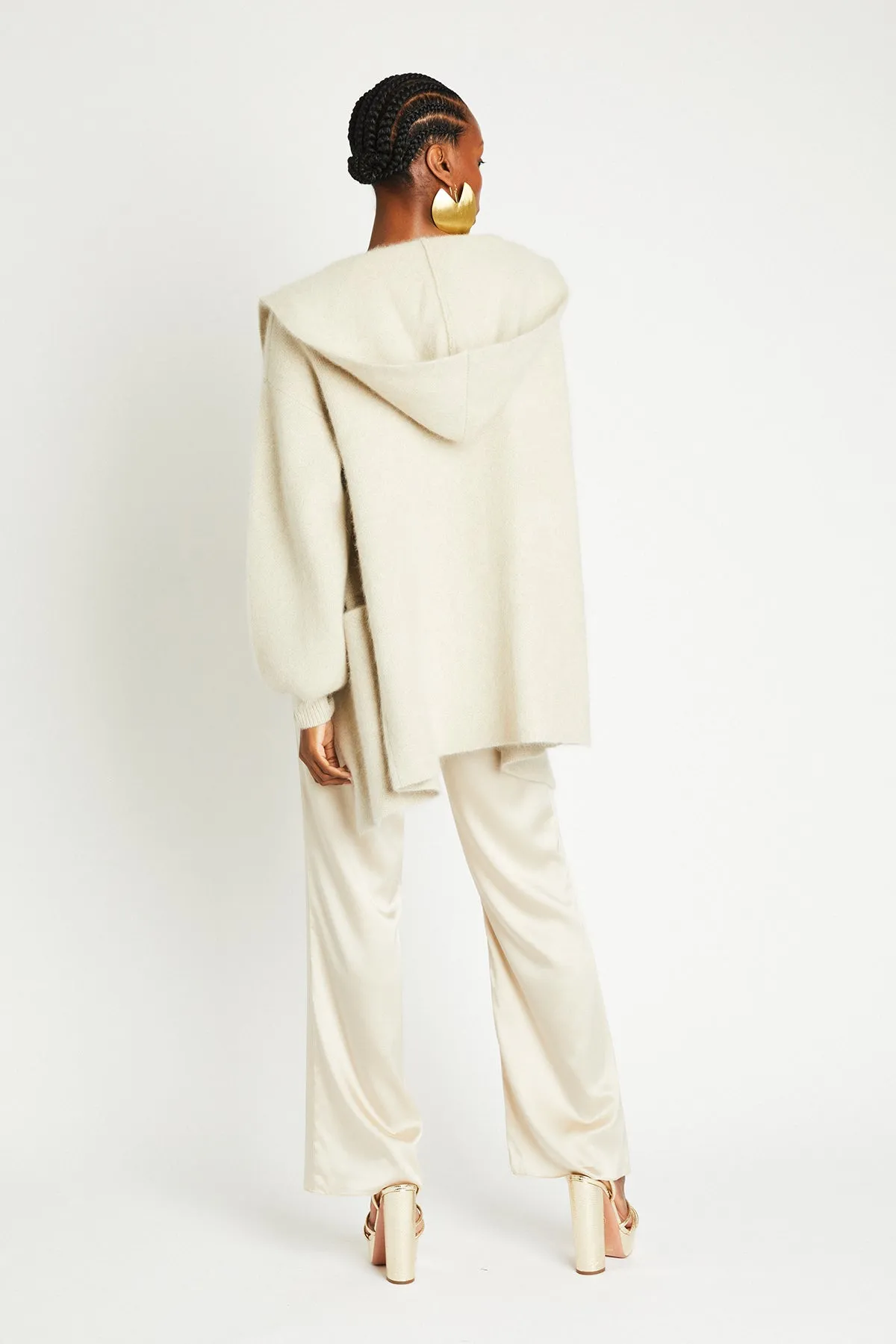   Beryll Cashmere Cropped Coat with Hood | Shell Beach