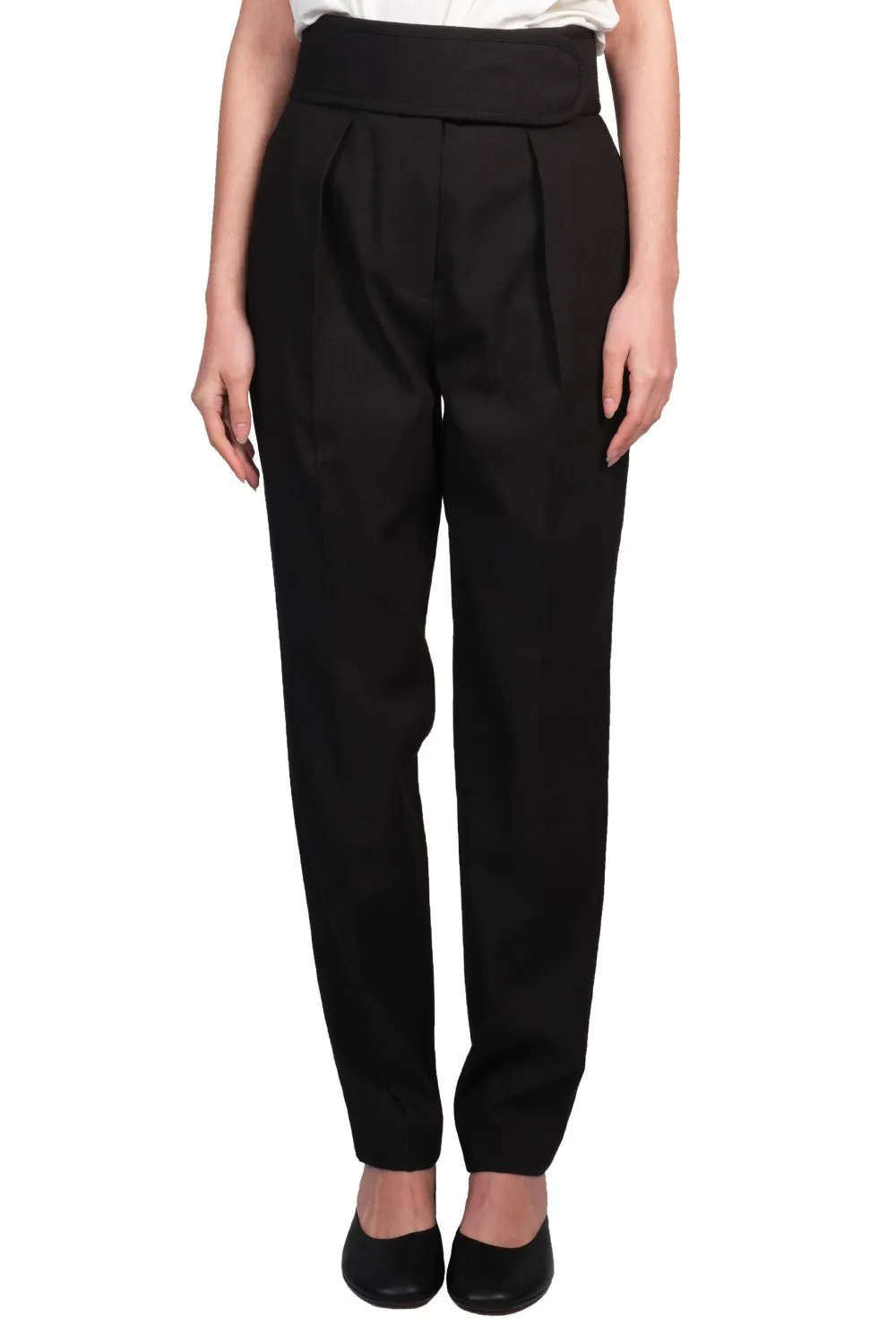 Black Velcro Belt Trousers