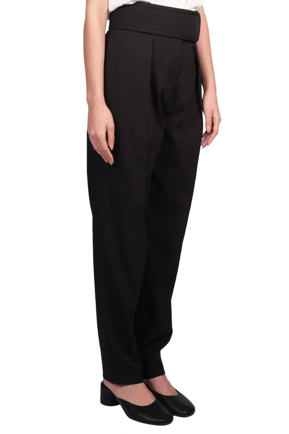 Black Velcro Belt Trousers