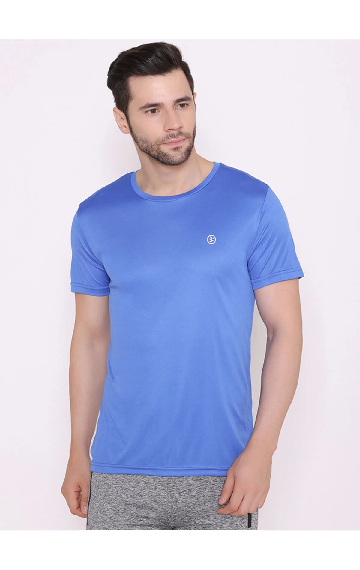 Bodyactive Round Neck Half Sleeve T-Shirt for Men -TS26-REGBLU