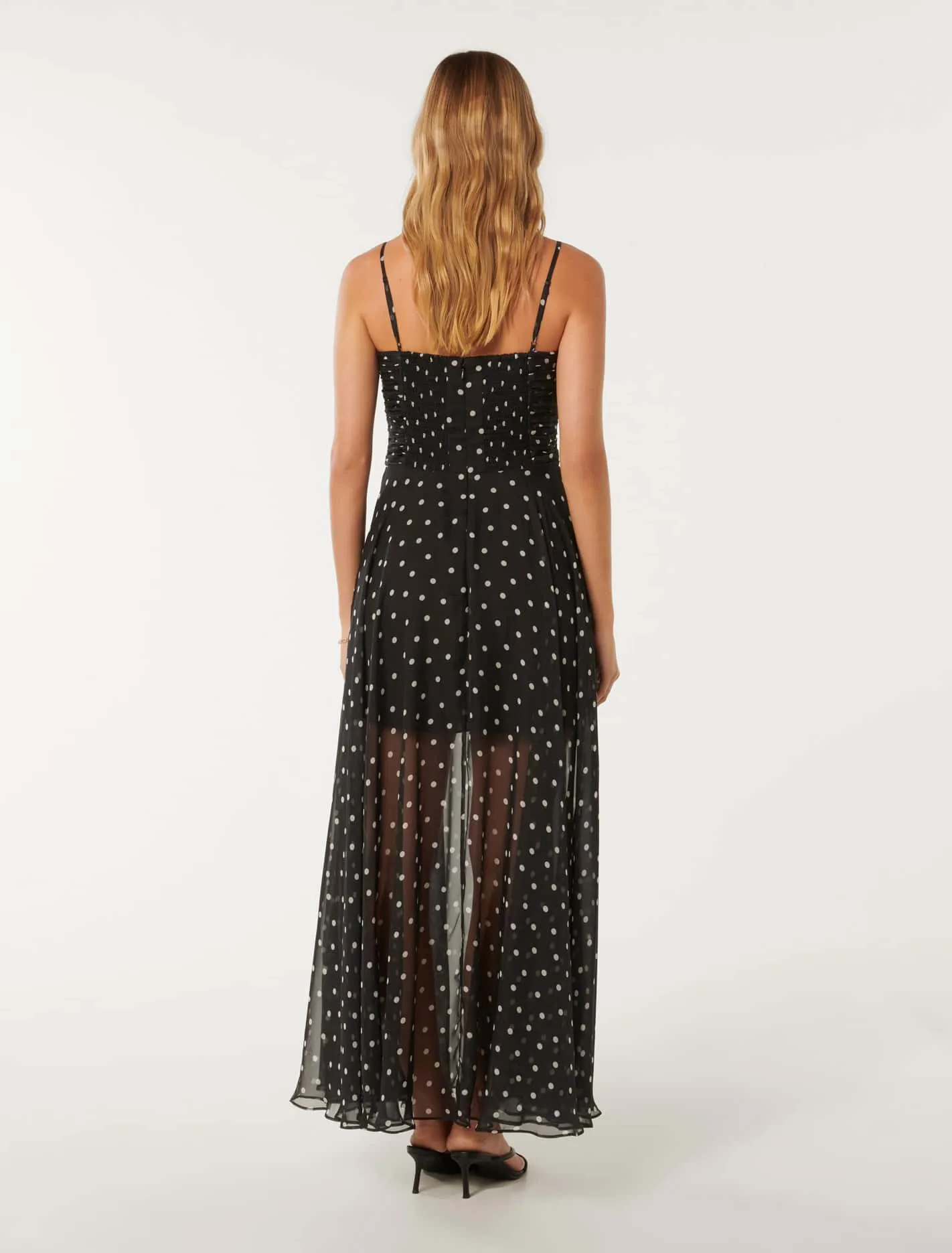 Sheer Maxi Dress with Brandy Skirt - Elegant & Flowing