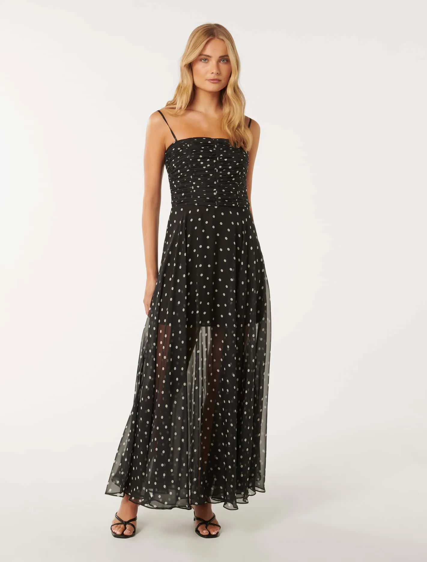 Sheer Maxi Dress with Brandy Skirt - Elegant & Flowing