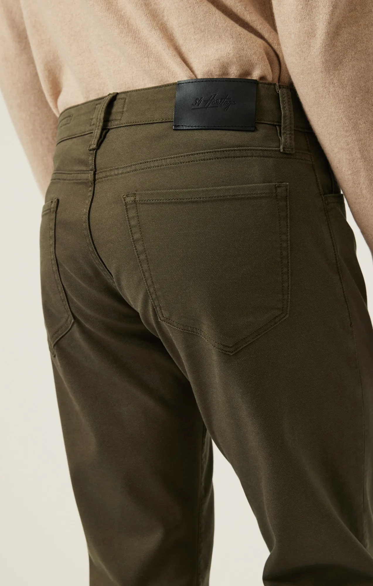 Charisma Relaxed Straight Pants in Dusky Green Coolmax