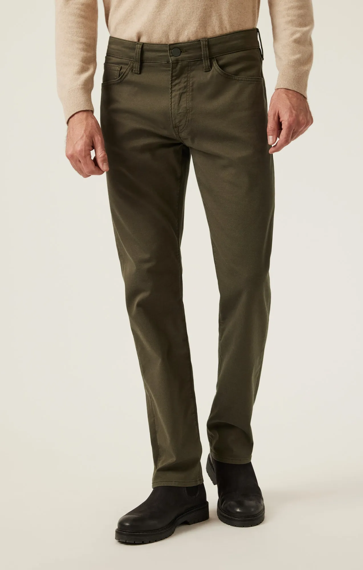 Charisma Relaxed Straight Pants in Dusky Green Coolmax