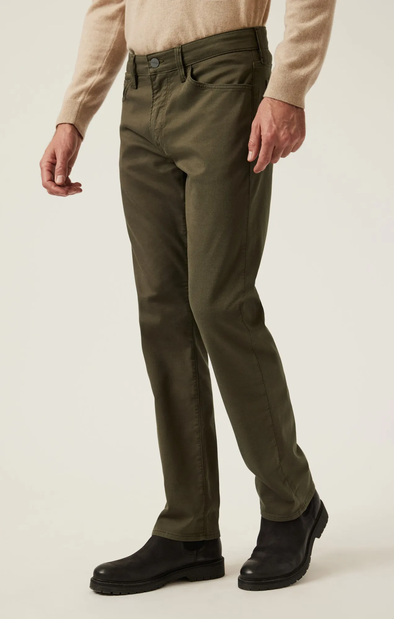 Charisma Relaxed Straight Pants in Dusky Green Coolmax