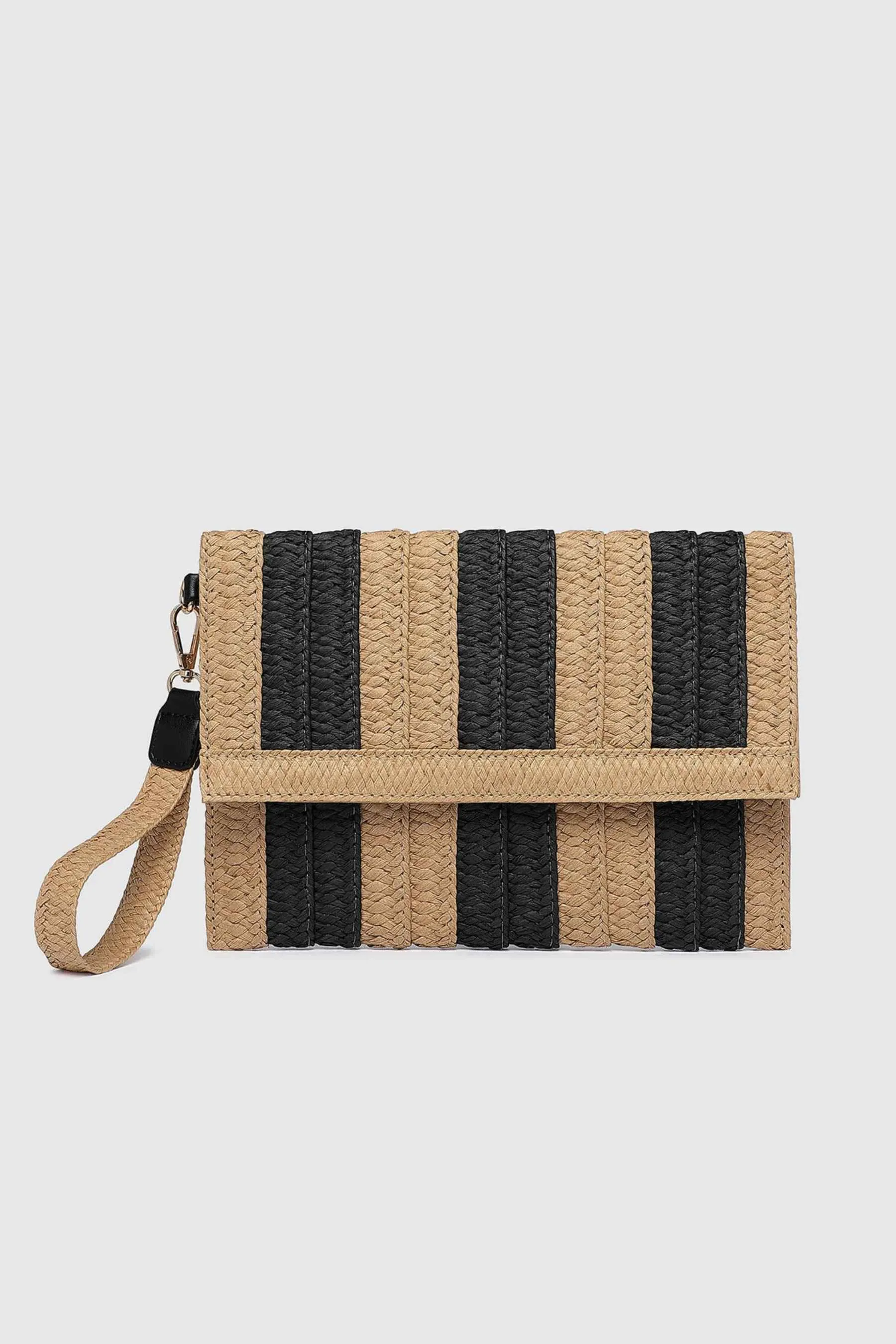 Coco Clutch | Natural Black Stripe