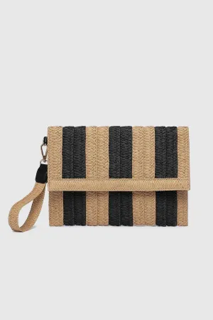 Coco Clutch | Natural Black Stripe