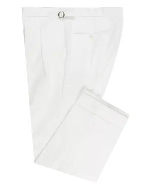 Cotton: White Summer Twill Dress Pant