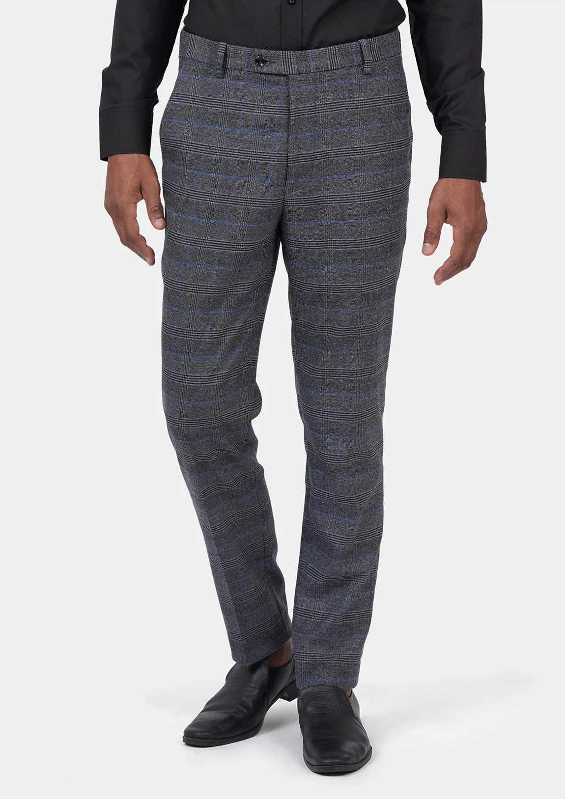 Dark Grey Prince of Wales Pants