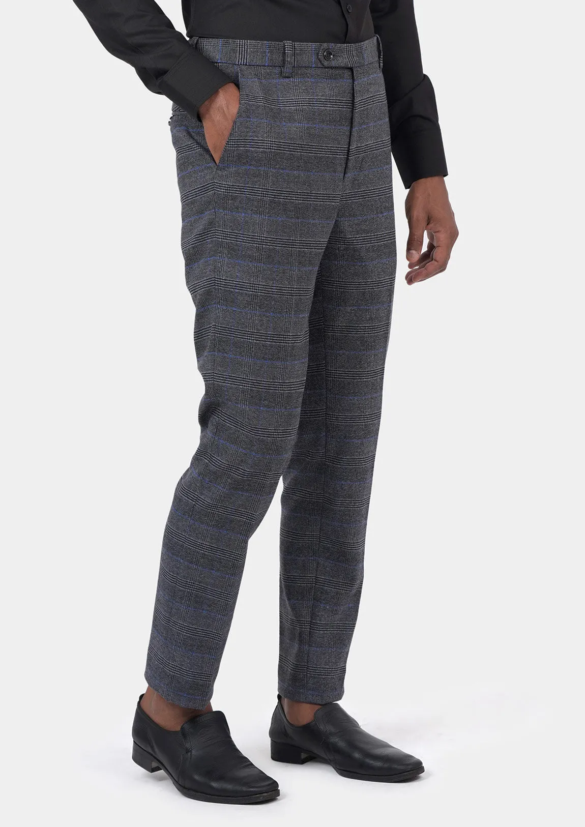 Dark Grey Prince of Wales Pants