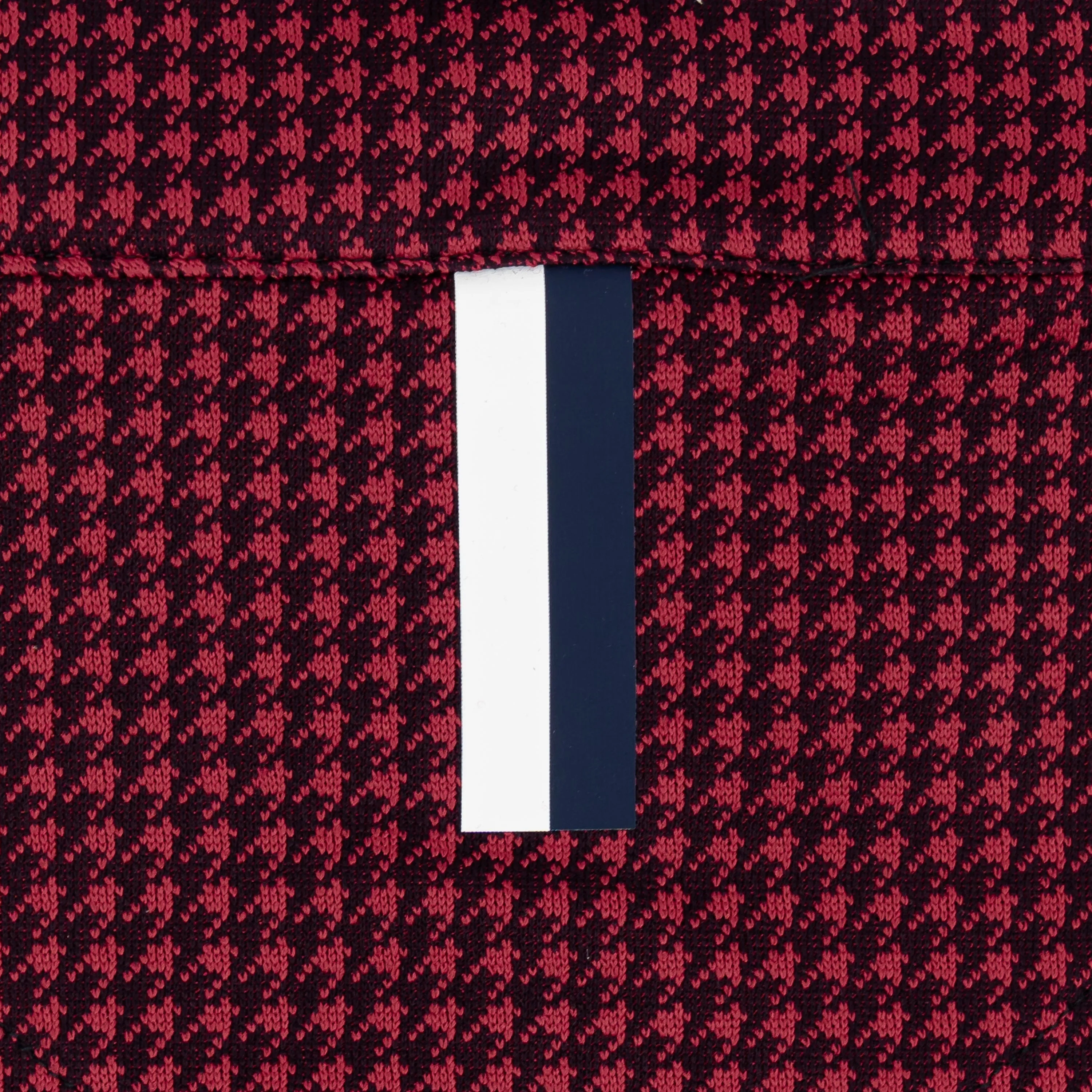 Dogstooth Houndstooth Jacquard Performance Q-Zip | The Dogstooth Houndstooth - Maroon/Fleet Navy