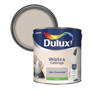 Dulux Silk Emulsion Paint For Walls And Ceilings - Malt Chocolate 2.5L