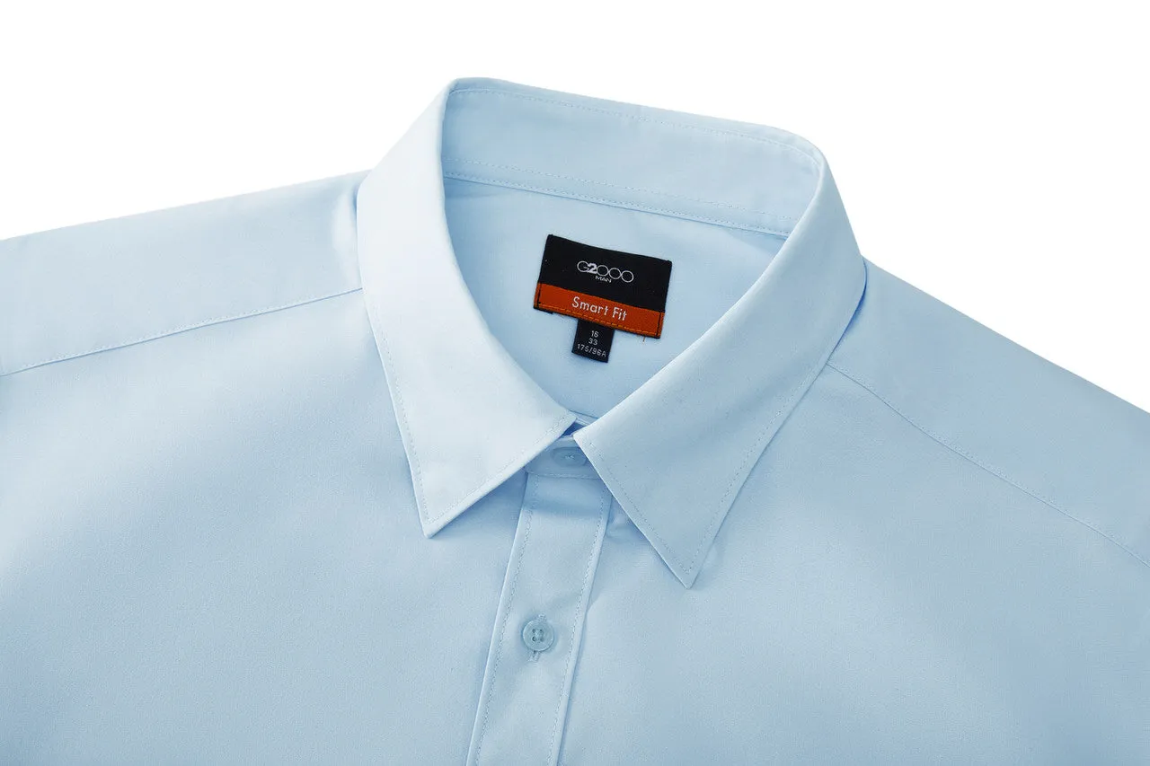 Easy Care Stretch Poplin Shirt in Smart Fit Classic Collar