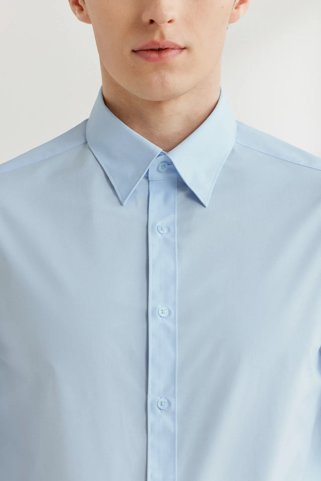 Easy Care Stretch Poplin Shirt in Smart Fit Classic Collar