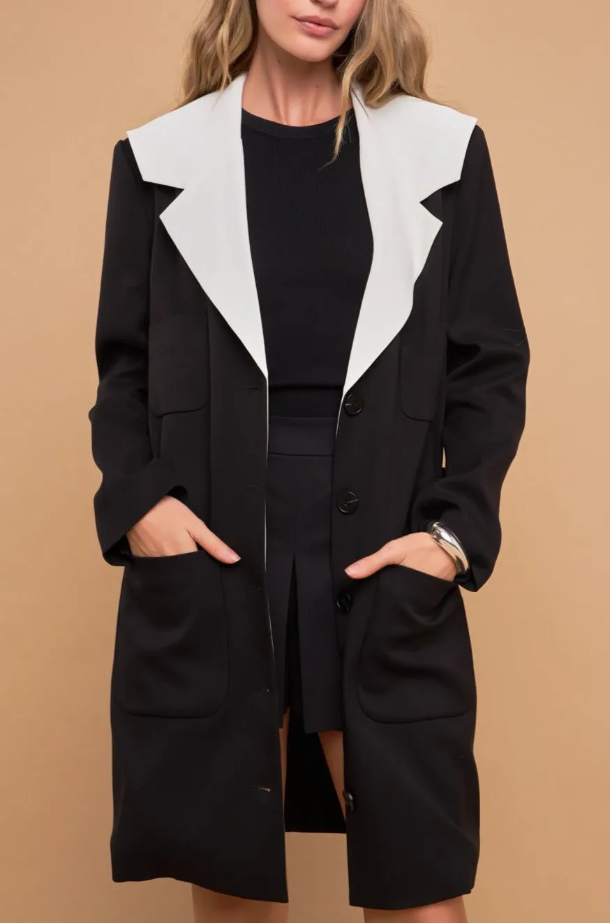 English Factory - Premium Coat with Contrast Sailor Collar