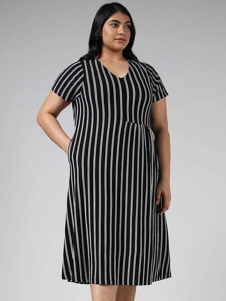 Gia Black Striped Dress