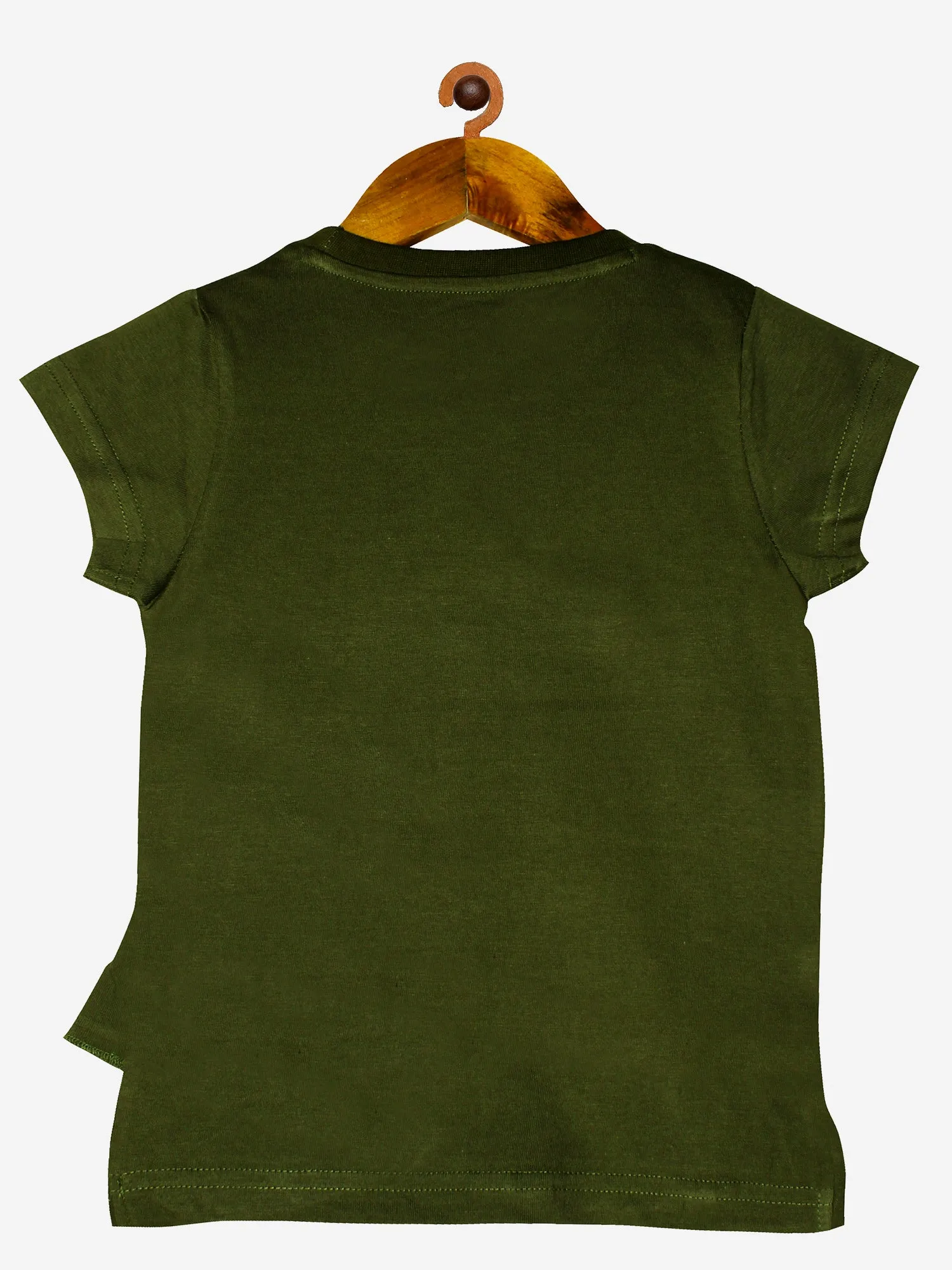 Girls Cotton T-Shirt with print and frilled hem