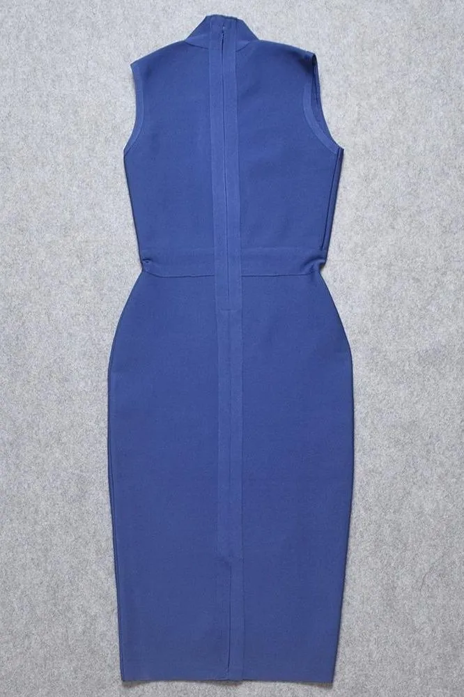 Grace Bandage Midi Dress - Navy Blue