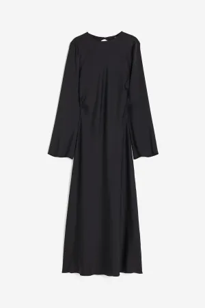 H&M Open-backed Satin dress, black