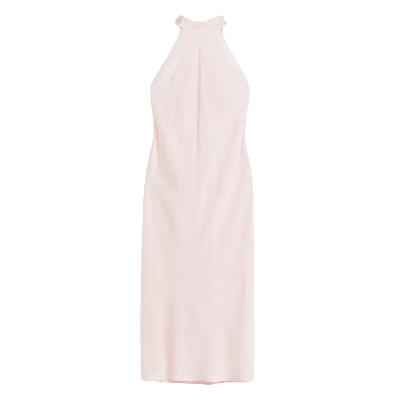 H&M Open-backed Satin dress, light pink