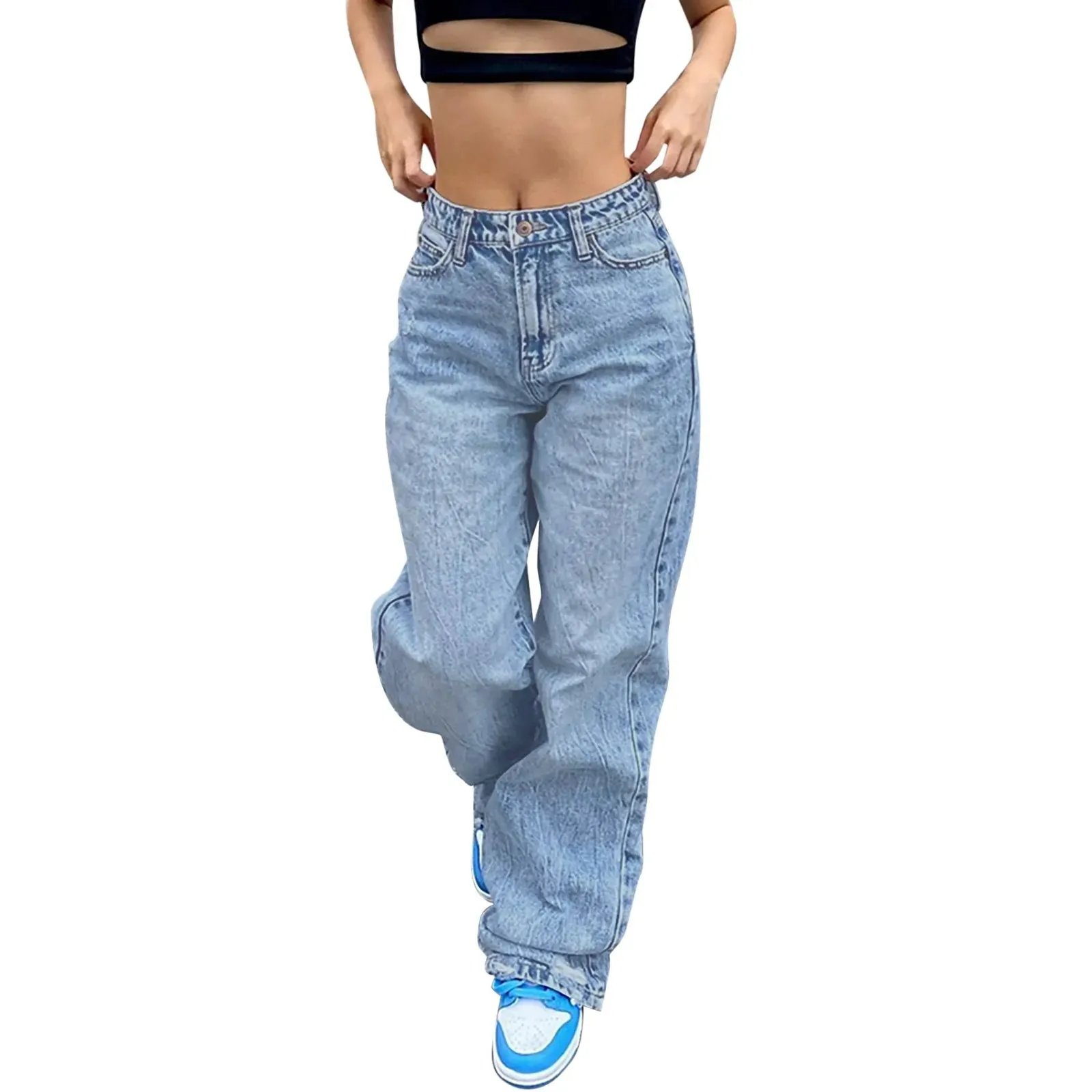 Hop Jeans Women Casual High Waist Jogger Spring Summer Loose Outdoor Twill Sweat Sport Pant Hip Pants