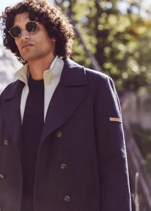 Héritage peacoat for men in Merino wool - SAINT JAMES x Atelier Tuffery (INDIGO/CHANVRE)