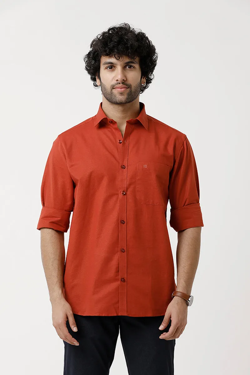 Jute Classic - Kavi Orange Formal Shirt For Men | Ariser