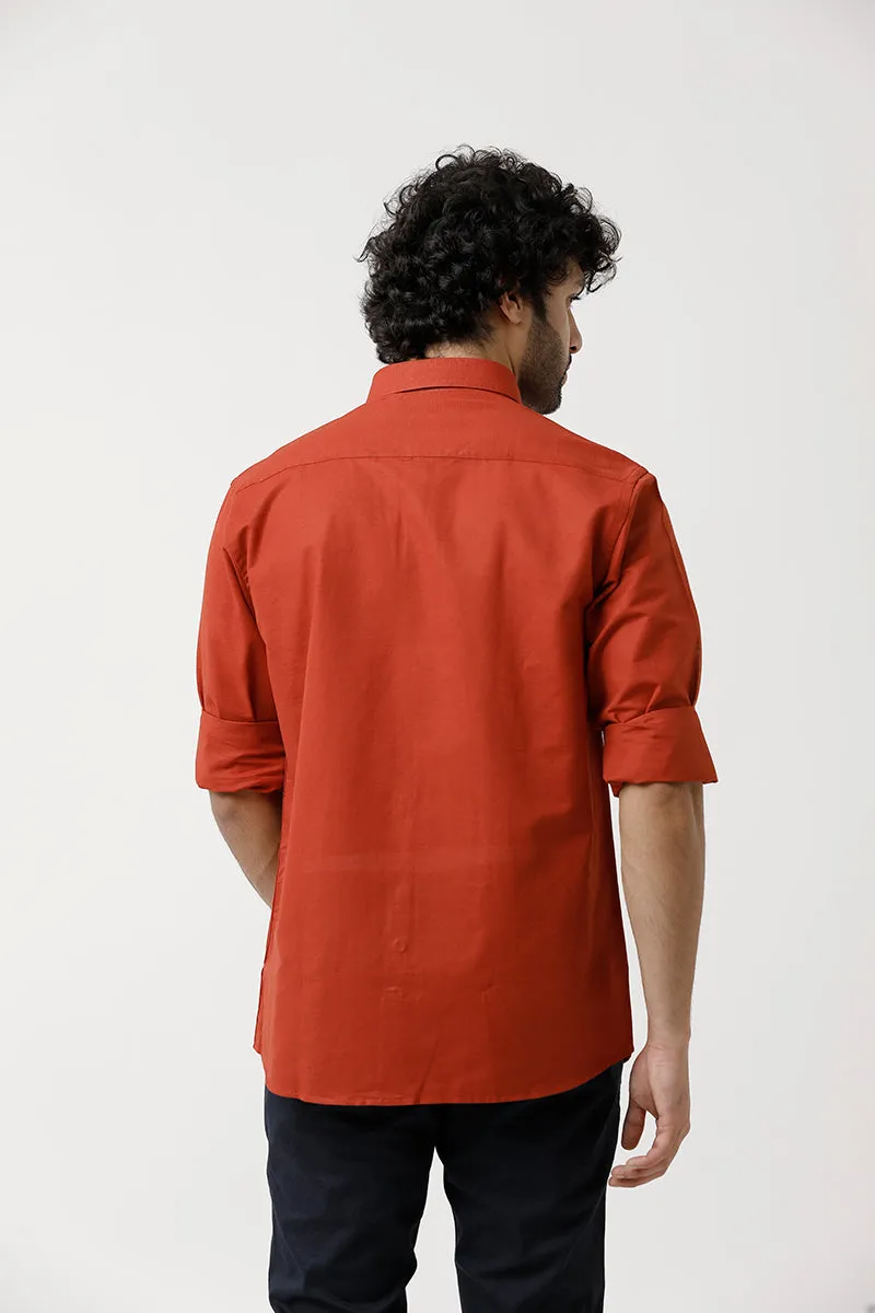 Jute Classic - Kavi Orange Formal Shirt For Men | Ariser