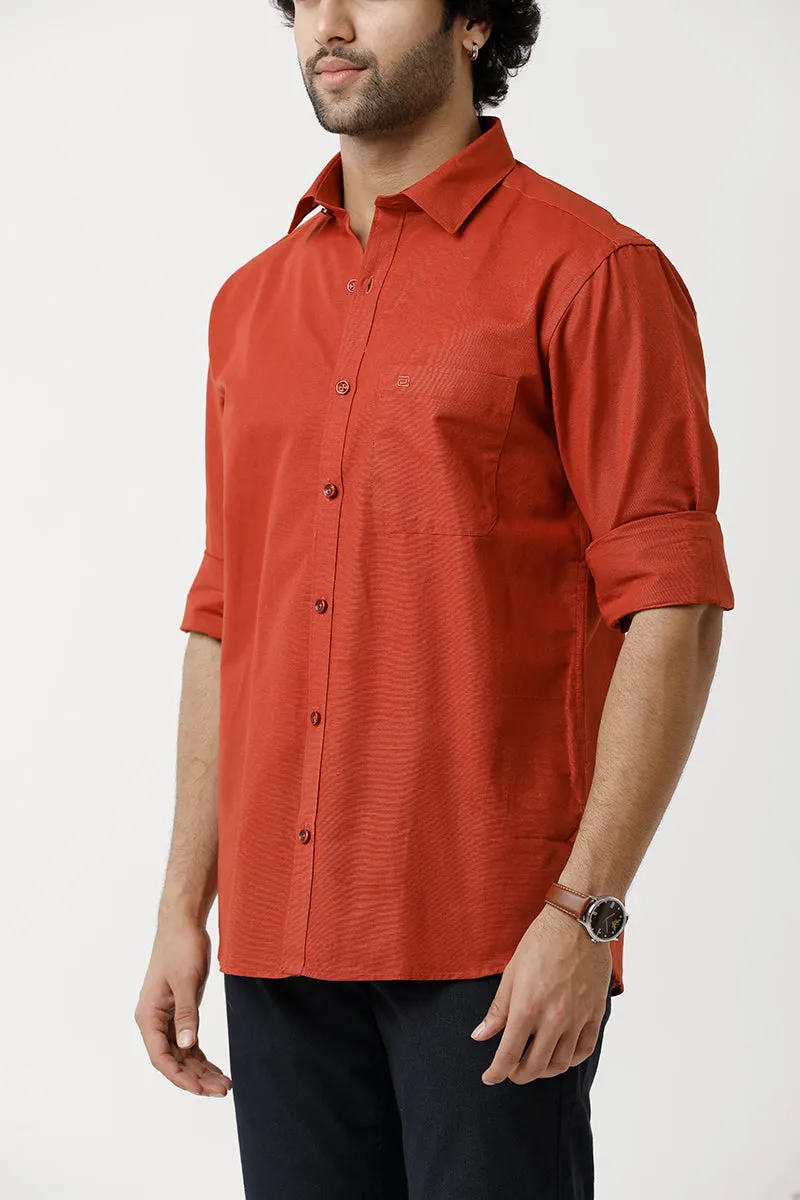 Jute Classic - Kavi Orange Formal Shirt For Men | Ariser