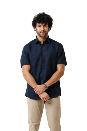 Jute Classic - Navy Blue Formal Shirt For Men | Ariser