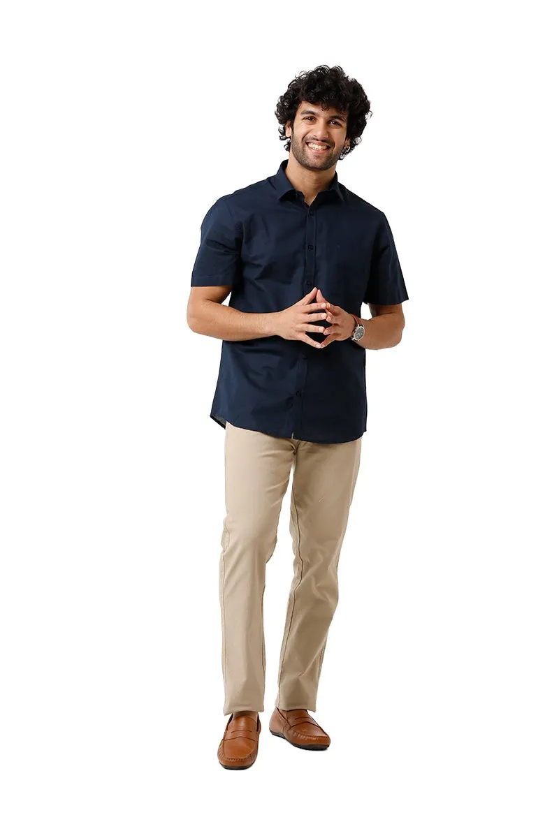 Jute Classic - Navy Blue Formal Shirt For Men | Ariser