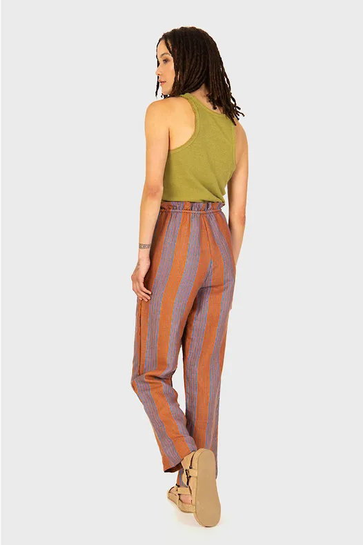 Linen Lounge Pant in Stripes