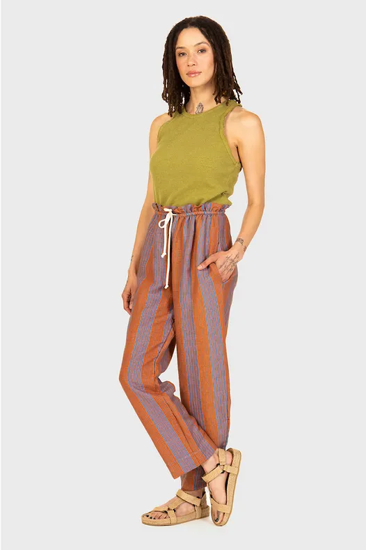 Linen Lounge Pant in Stripes