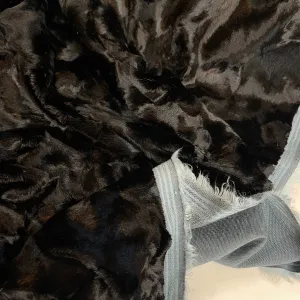 Luxury Black Astrakhan Faux Fur/Velvet