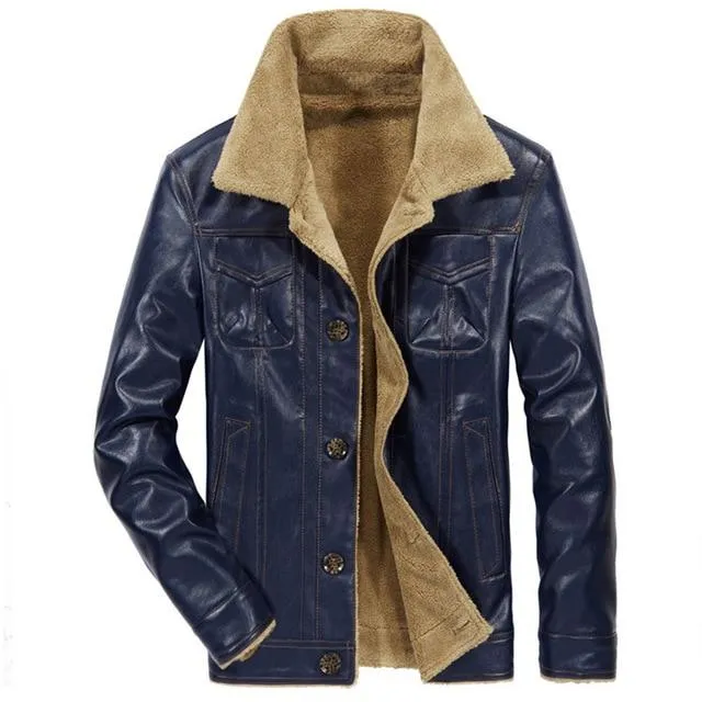 Luxury Leather Fleece Fur Jacket