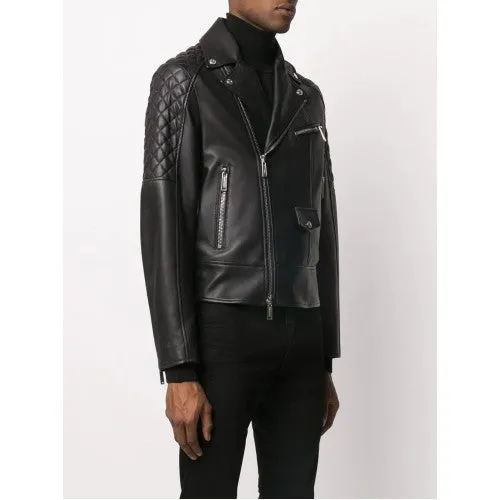 Men Biker Leather Jacket Dsquared