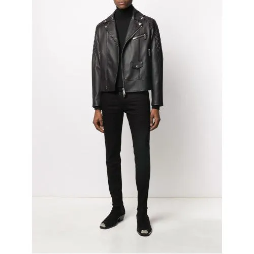 Men Biker Leather Jacket Dsquared