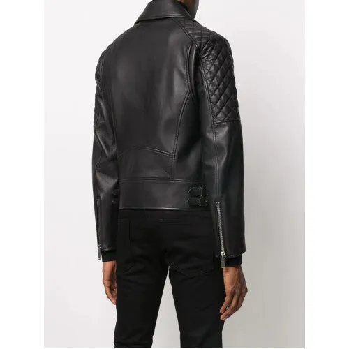 Men Biker Leather Jacket Dsquared