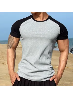 Men'S Raglan Sleeve Stretchy T-Shirts