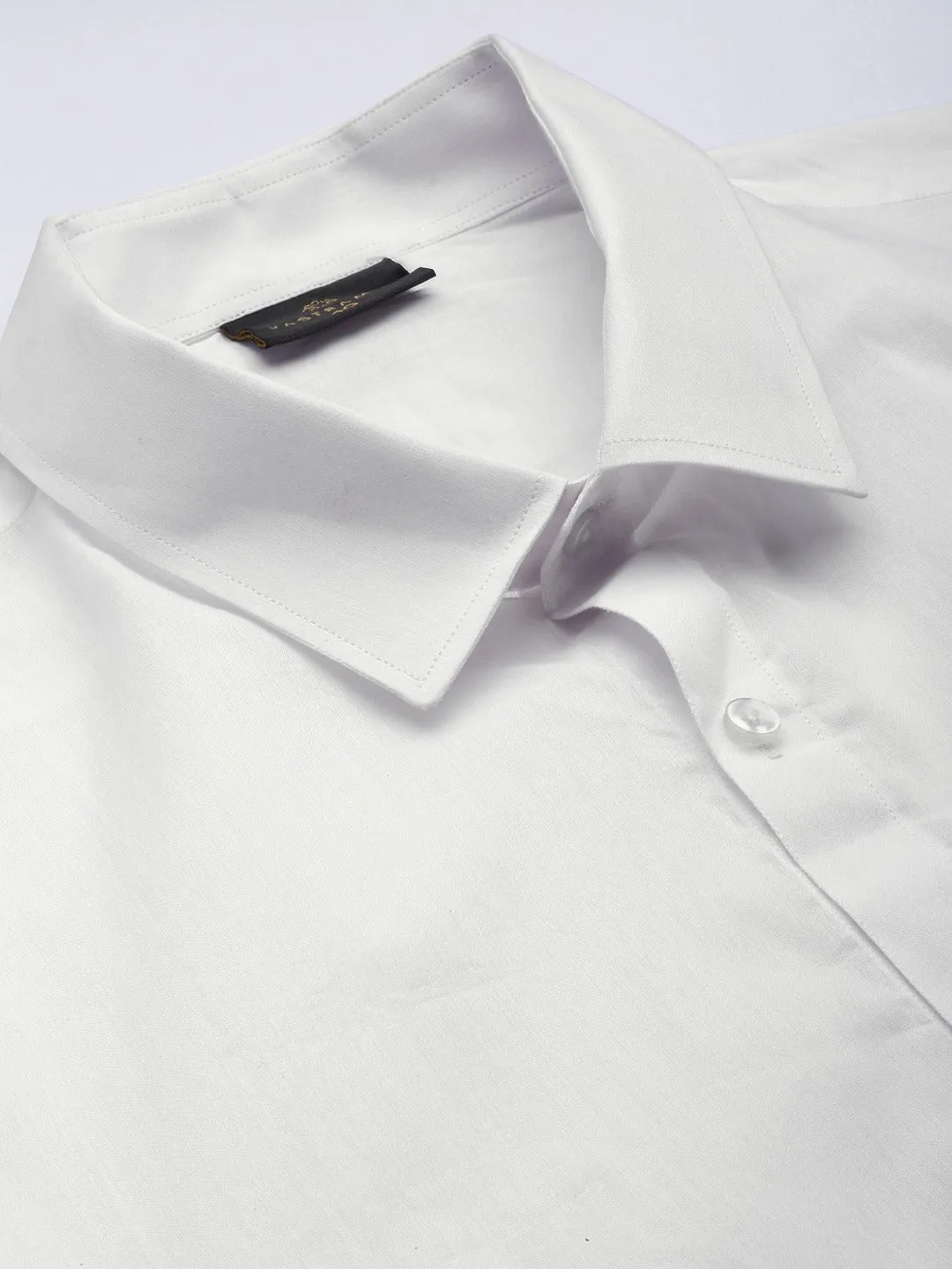 Men's White And White Pure Cotton Shirt And Mundu - Vastramay