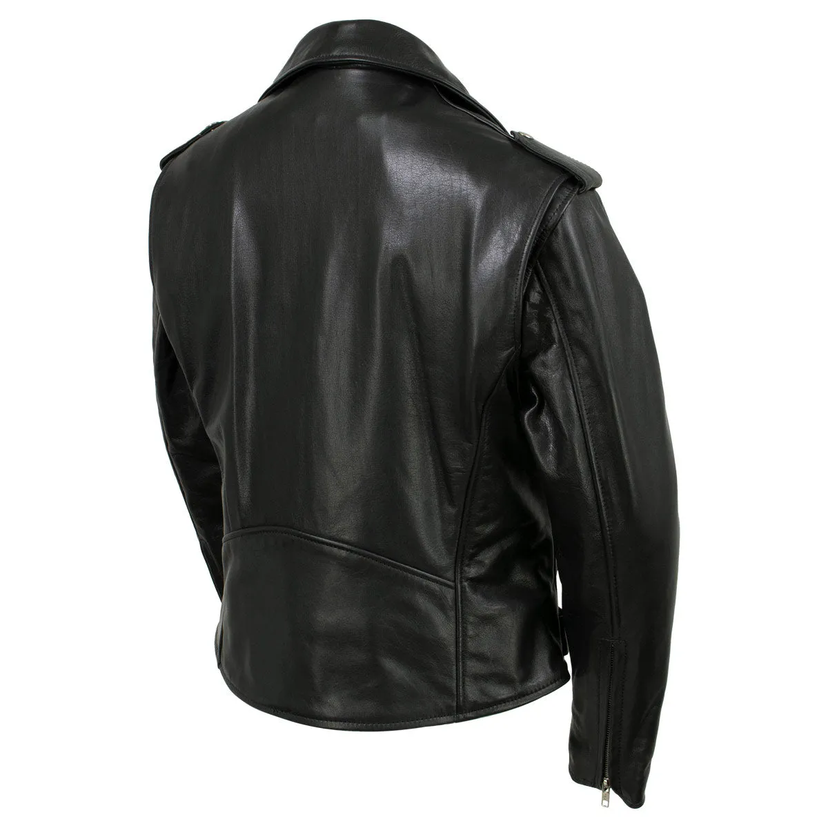 Milwaukee Leather USA MADE MLJKL5004 Women's Black 'The Flaunt' Premium Classic Motorcycle Style Leather Jacket