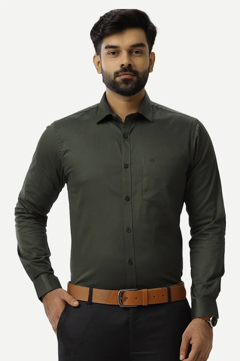 Monti - Army Green Formal Shirts for Men | Ariser